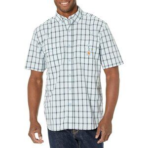 Carhartt Force Mens Relaxed Fit Western Plaid Short Sleeve Button-Up Shirt 2XL